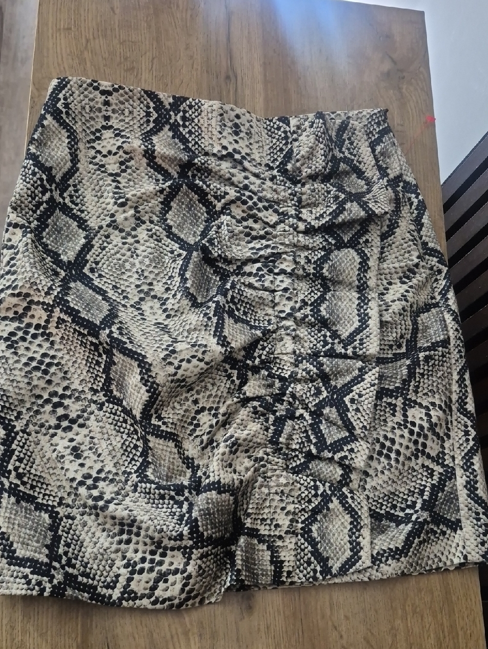 Snake-Print Women's Skort in Beige and Black